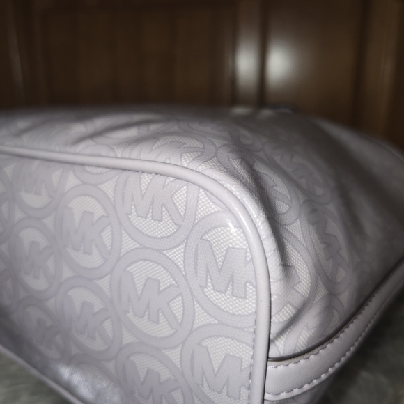 MICHAEL KORS JODIE SMALL JACQUARD LOGO RECYCLED TOTE HANDBAG Lavender Mist EUC - Picture 7 of 8
